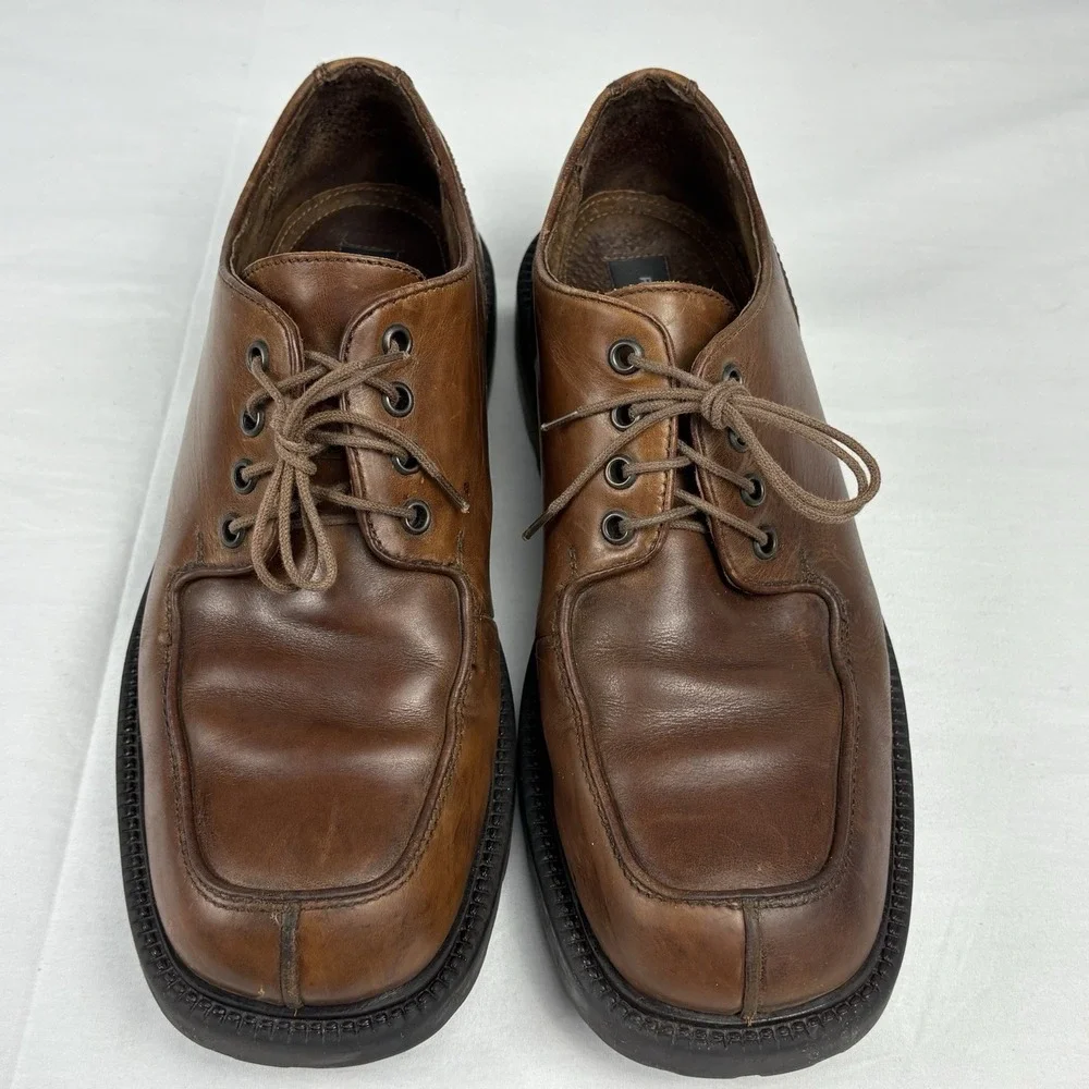 VTG 90s/Y2K Kenneth Cole Platform Moc Toe Oxford Shoes Chunky Lug Soles 8M Brown